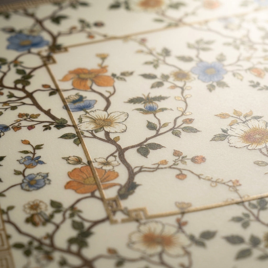 Chinoiserie Blossom Mahjong Mat — Roll-Up
