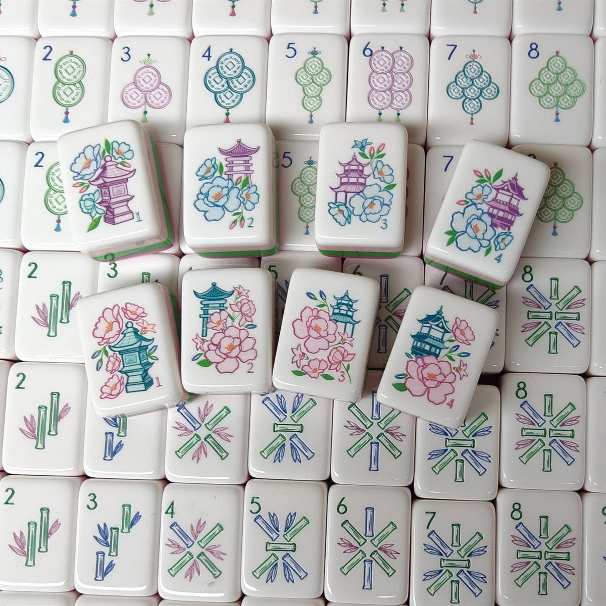 Elephant Blossom American Mahjong Set – 160 Tiles