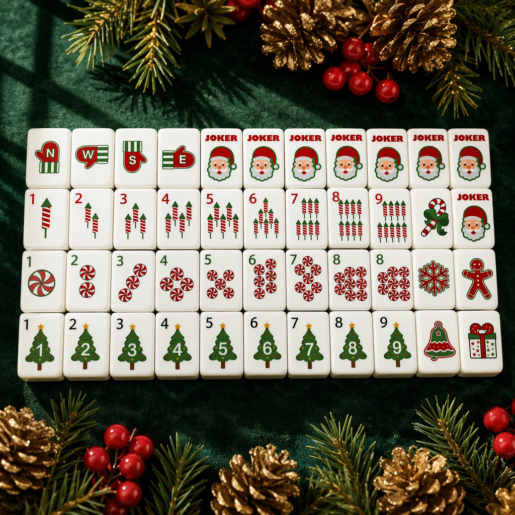 Christmas Cheer American Mahjong Set – 160 Tiles