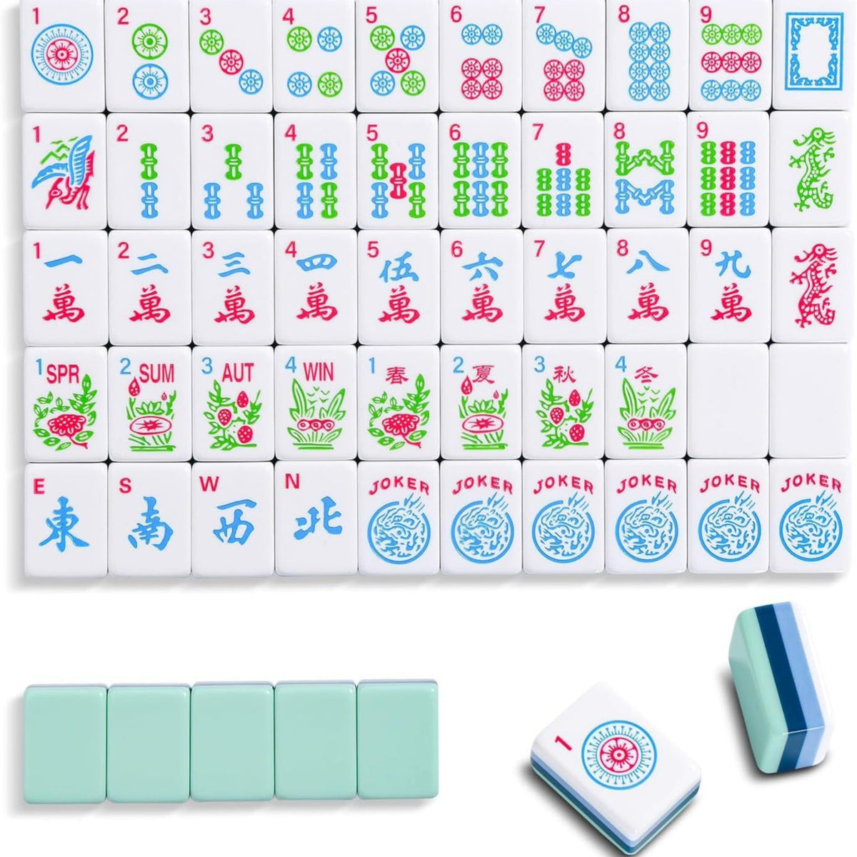 Mint Stripe American Mahjong Set – 160 Tiles