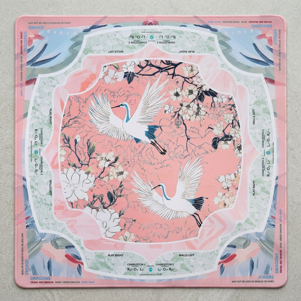 Heron Mahjong Mat — Neoprene Roll-Up
