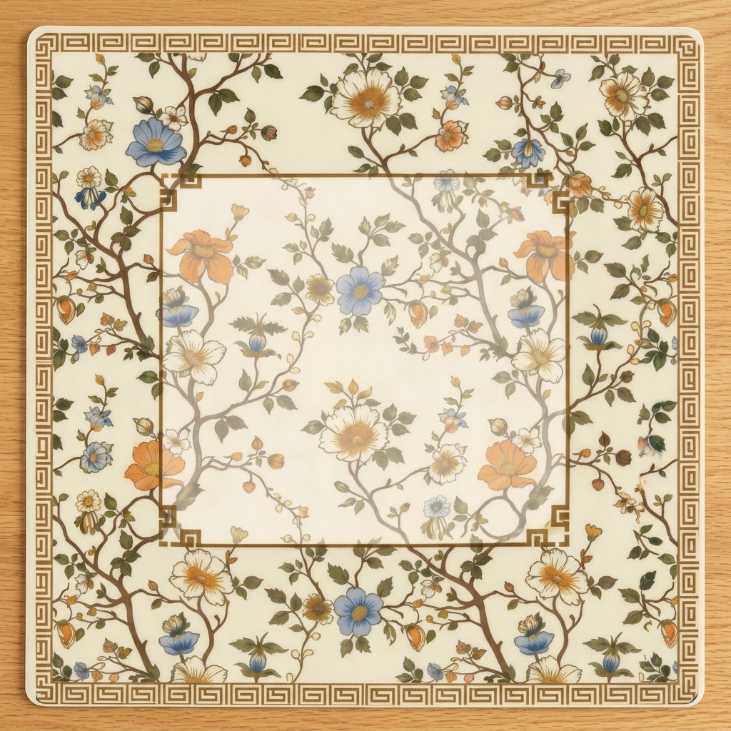 Chinoiserie Blossom Mahjong Mat — Roll-Up