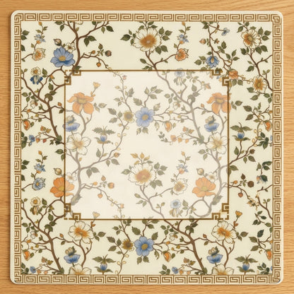 Chinoiserie Blossom Mahjong Mat — Roll-Up