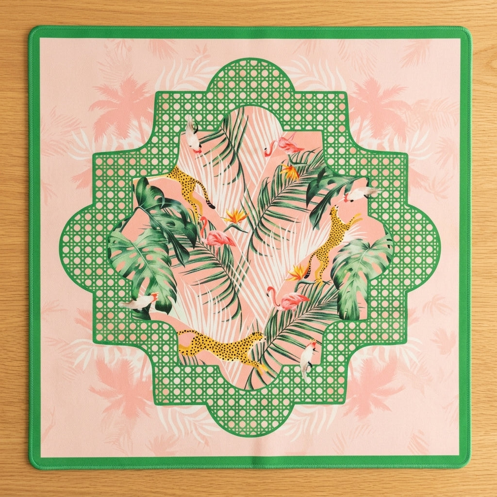Flamingo Jungle Mahjong Mat — Roll-Up