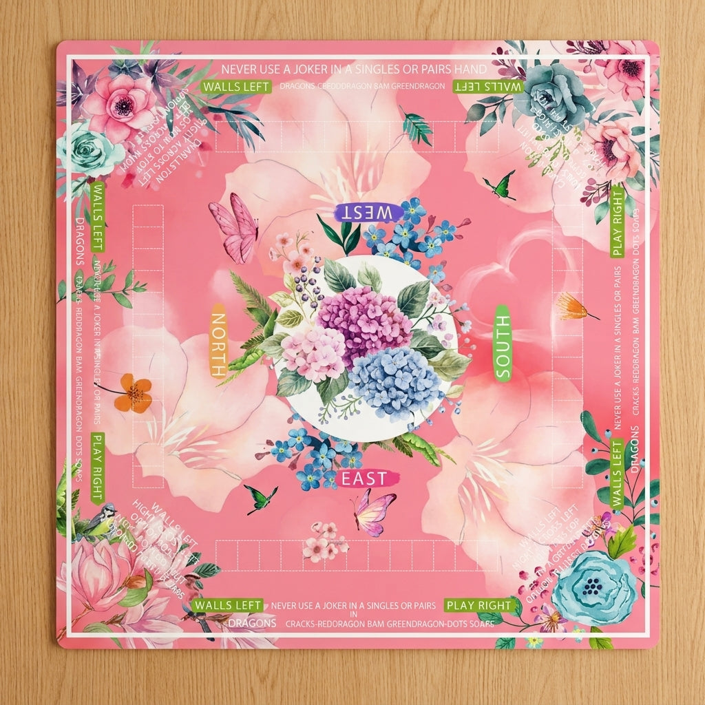 Hydrangea Bloom Mahjong Mat — Roll-Up