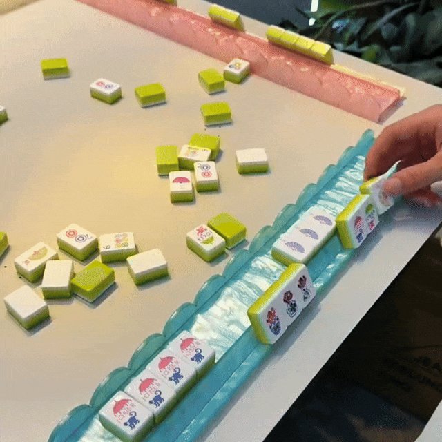 Pearl Shell Mahjong Racks — Set