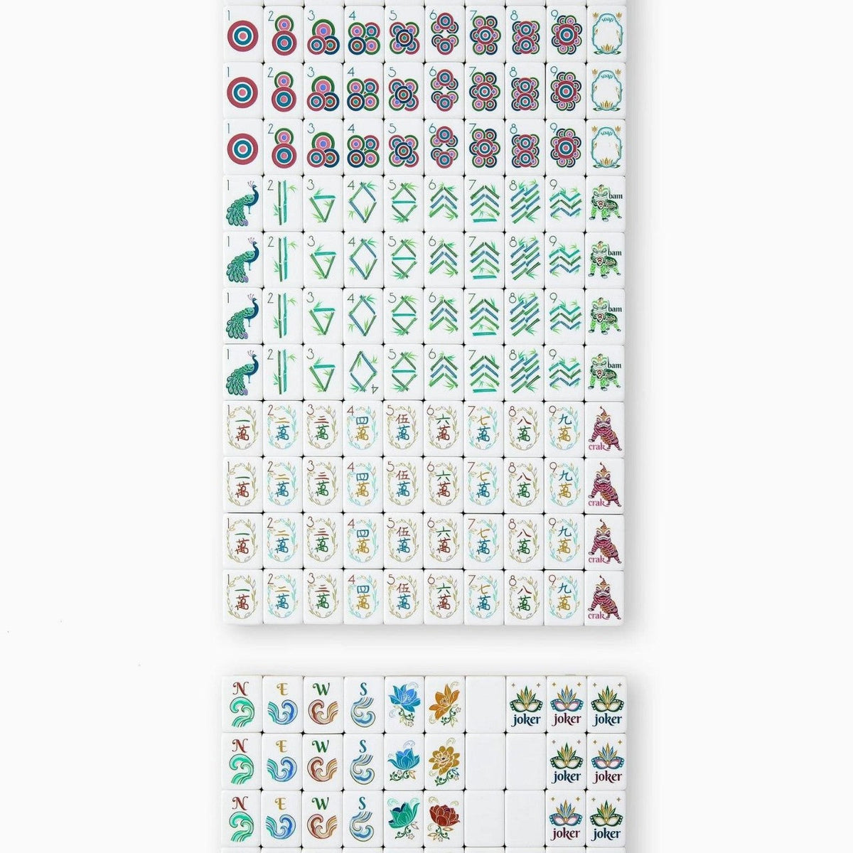 Masquerade Garden American Mahjong Set – 160 Tiles