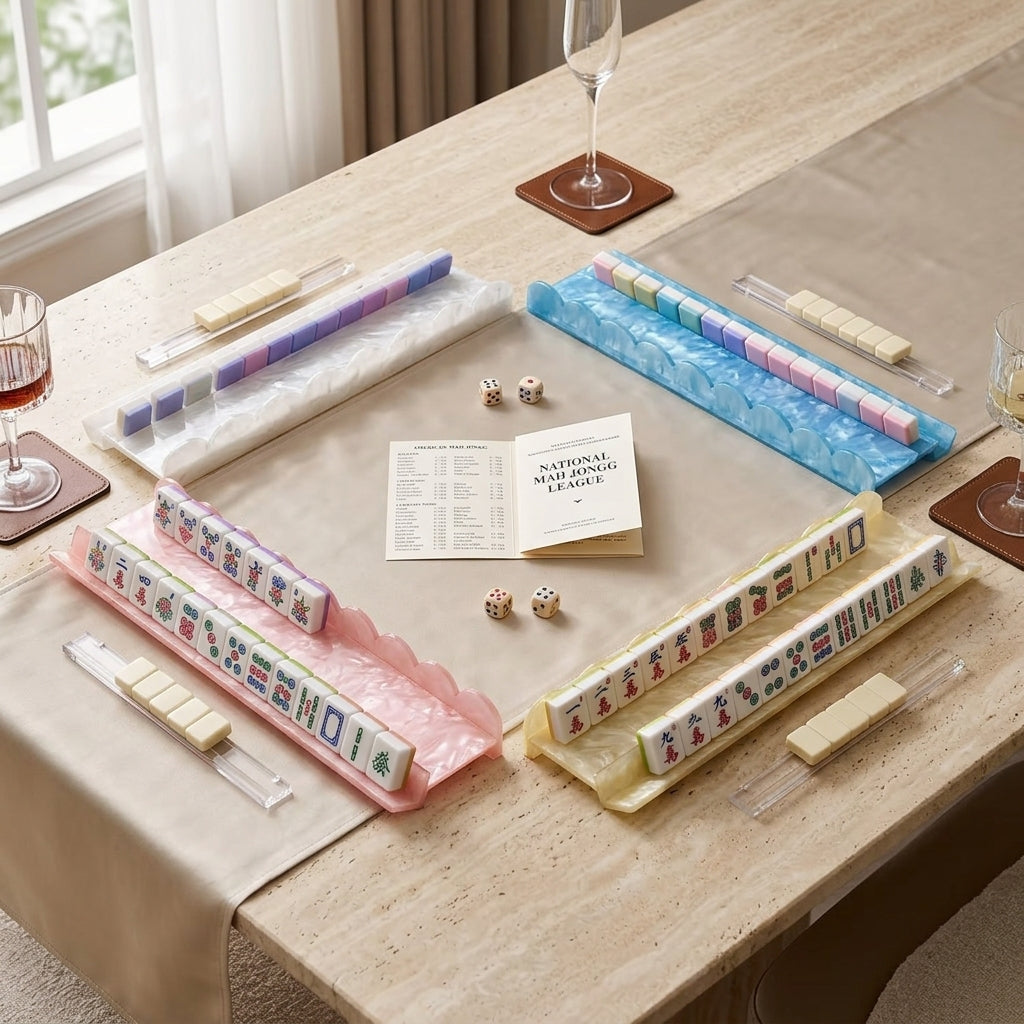 Pearl Shell Mahjong Racks — Set