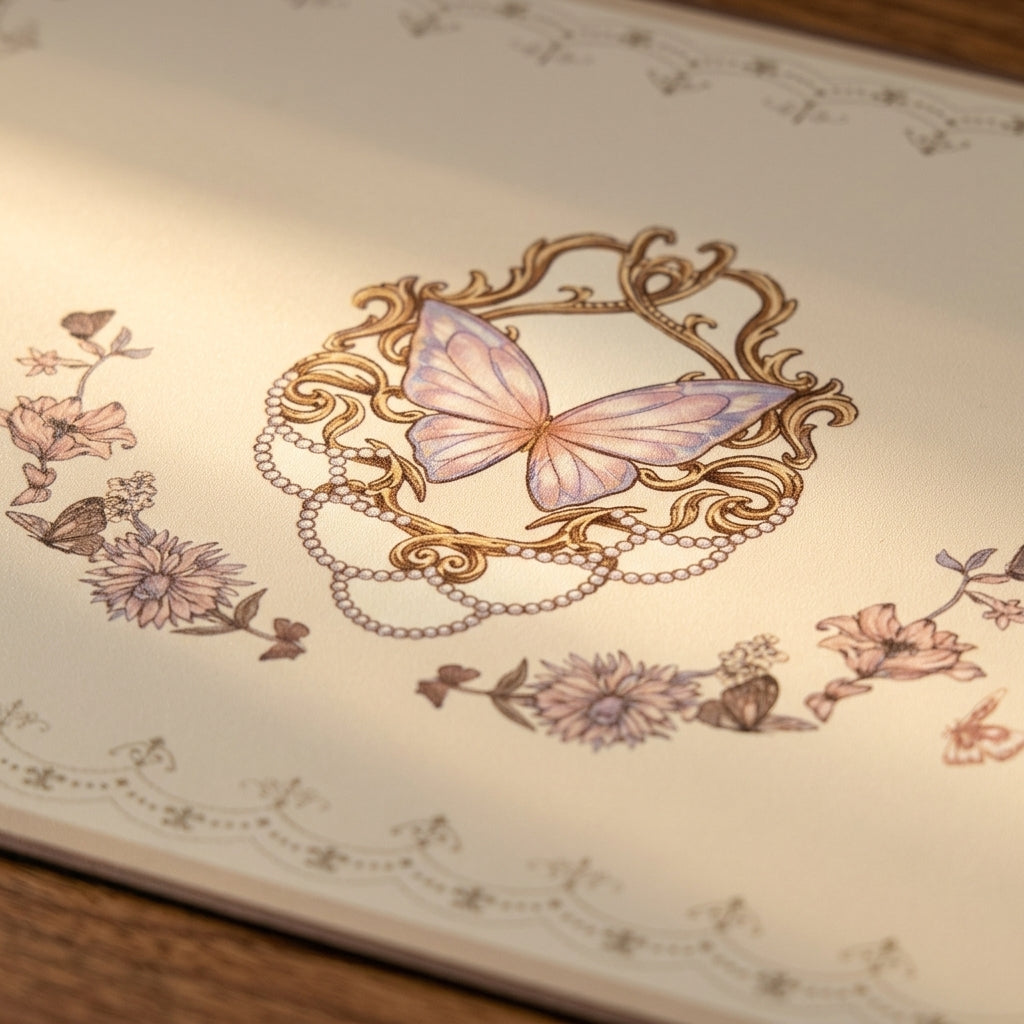 Vintage Butterfly Mahjong Mat — Roll-Up