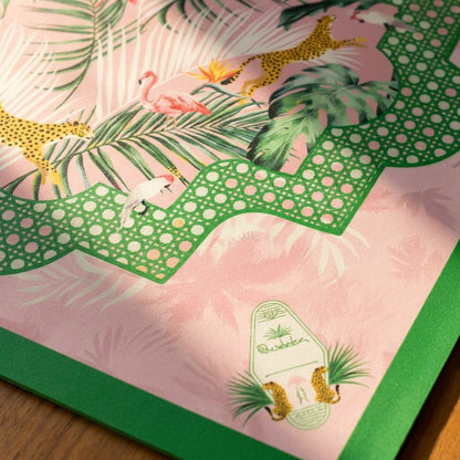 Flamingo Jungle Mahjong Mat — Roll-Up