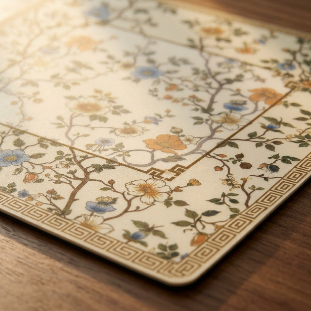 Chinoiserie Blossom Mahjong Mat — Roll-Up