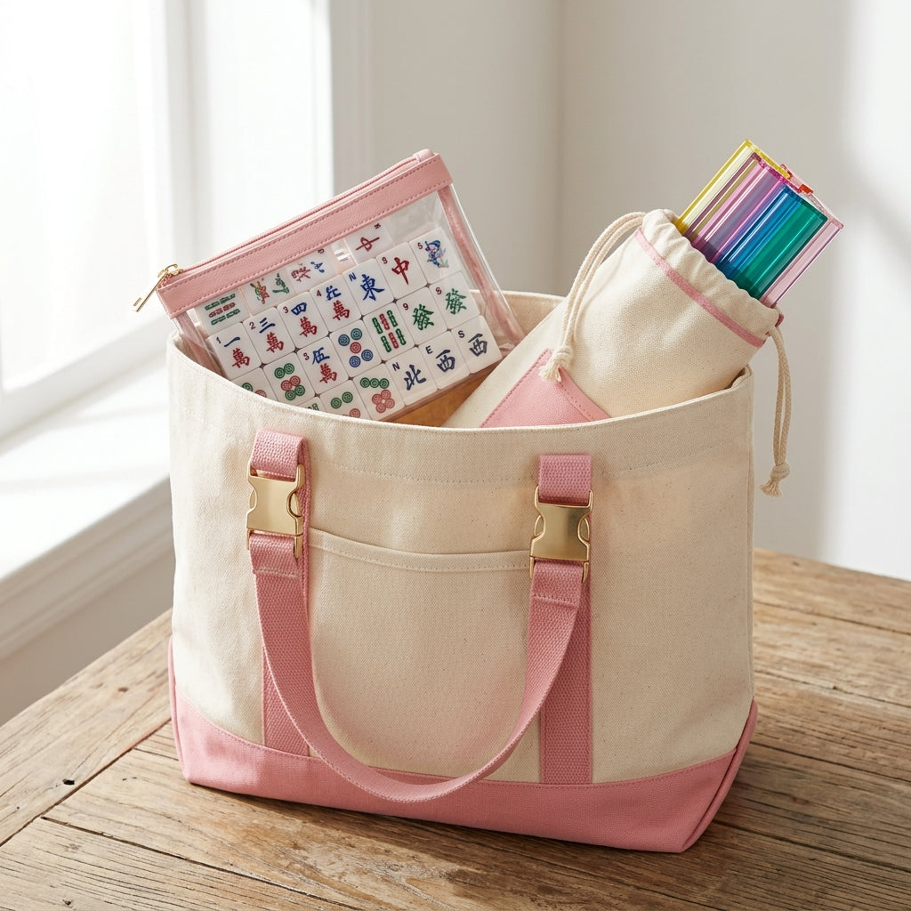 Mahjong Day-Bag Set — Canvas Carryall