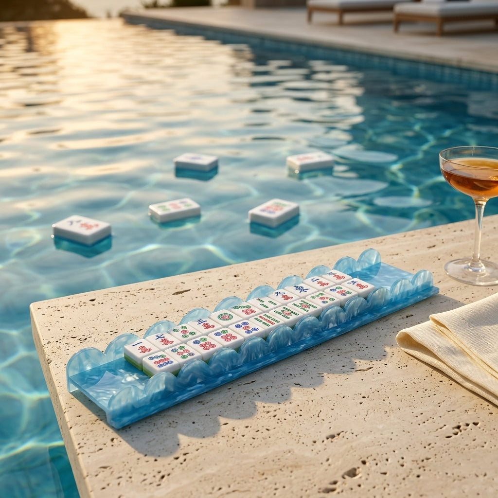 Pearl Shell Mahjong Racks — Set