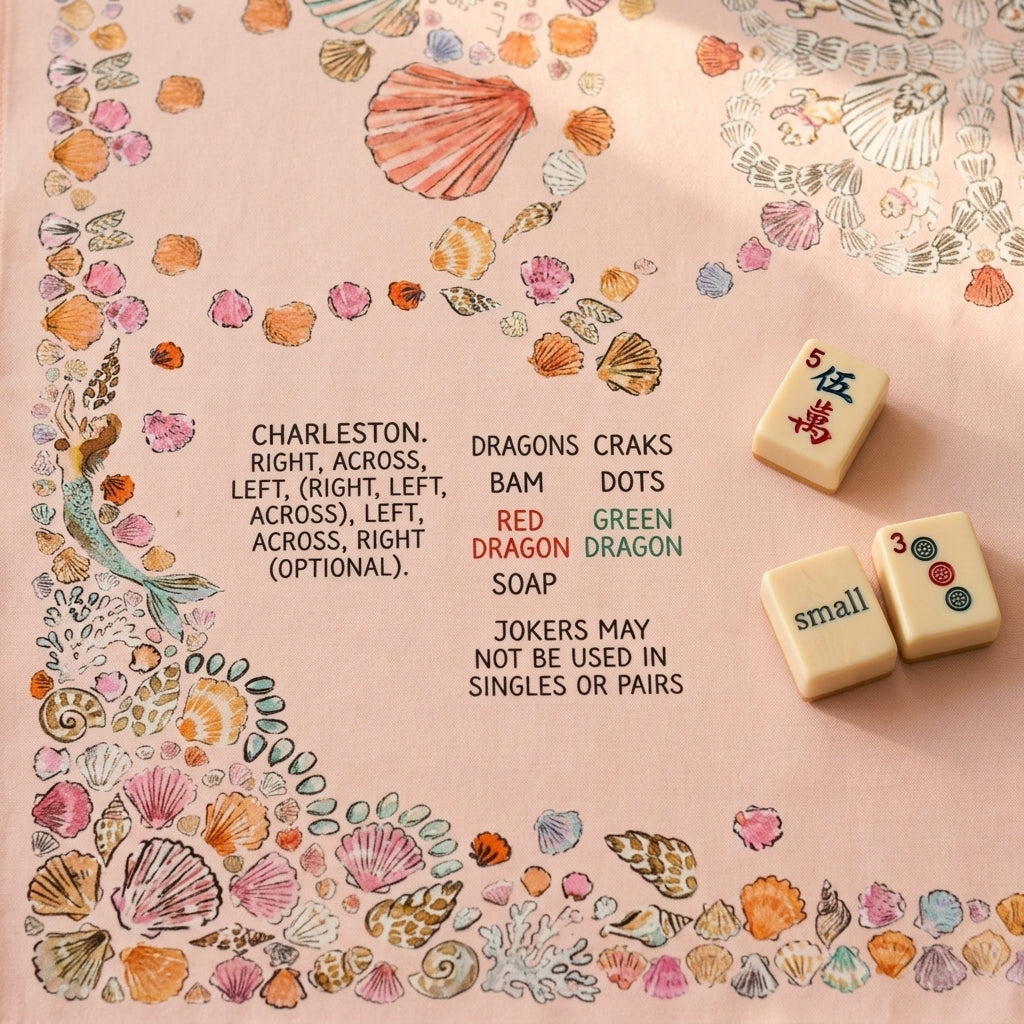 Seashell Shore Mahjong Mat — Foldable