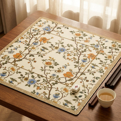 Chinoiserie Blossom Mahjong Mat — Roll-Up