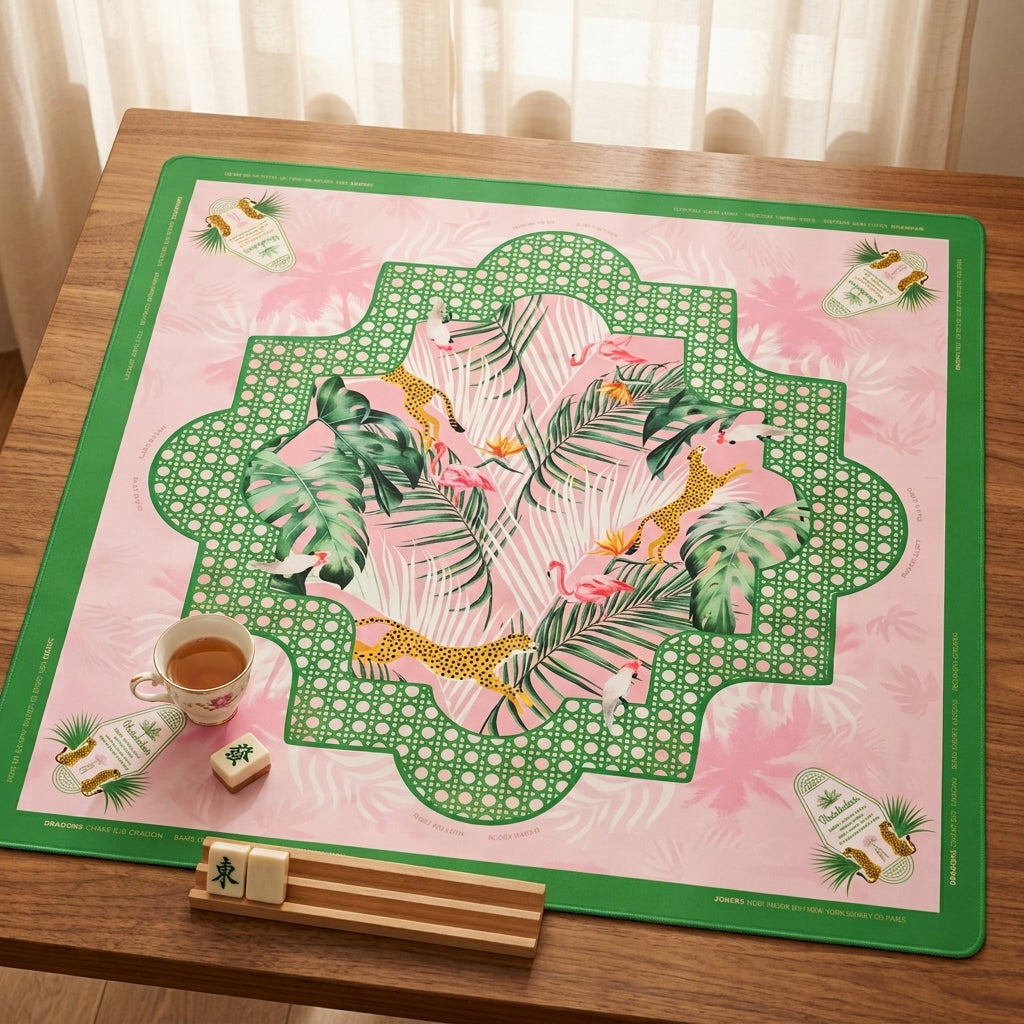 Flamingo Jungle Mahjong Mat — Roll-Up