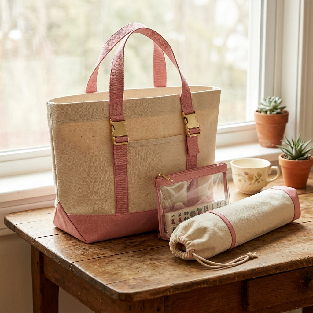 Mahjong Day-Bag Set — Canvas Carryall