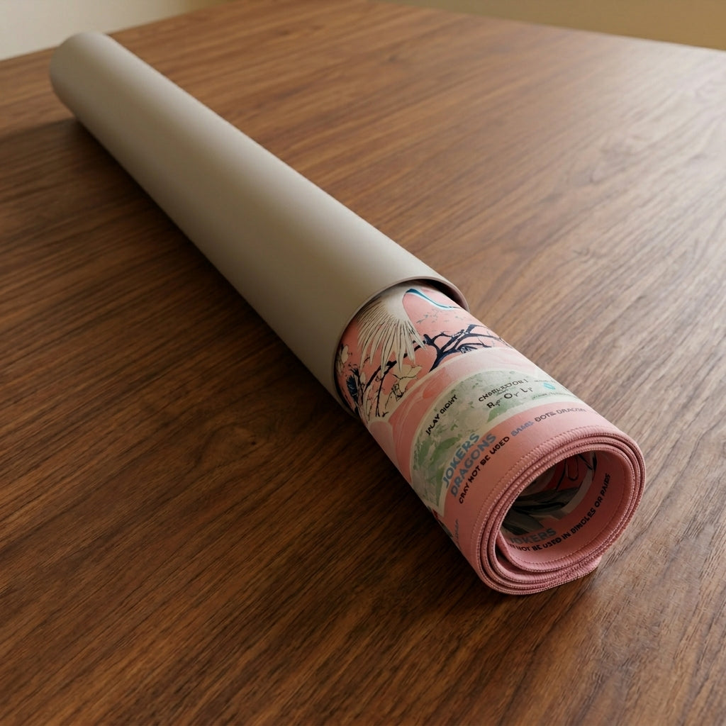 Heron Mahjong Mat — Neoprene Roll-Up
