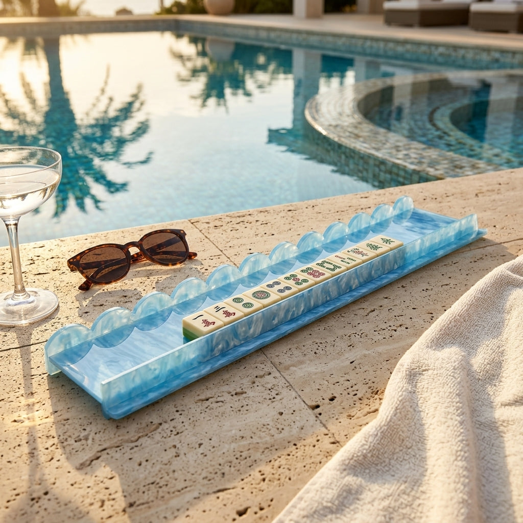 Pearl Shell Mahjong Racks — Set