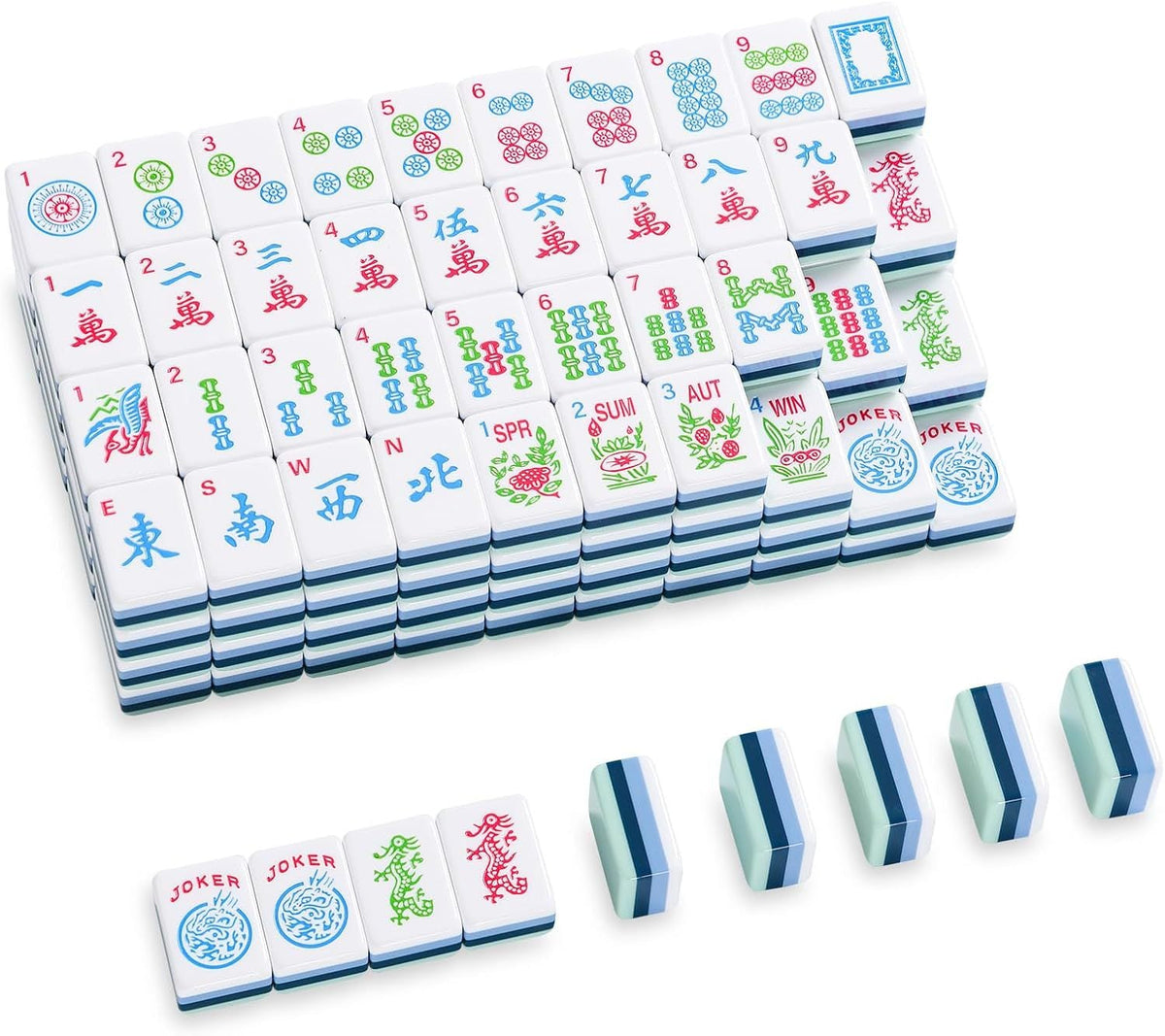 Mint Stripe American Mahjong Set – 160 Tiles