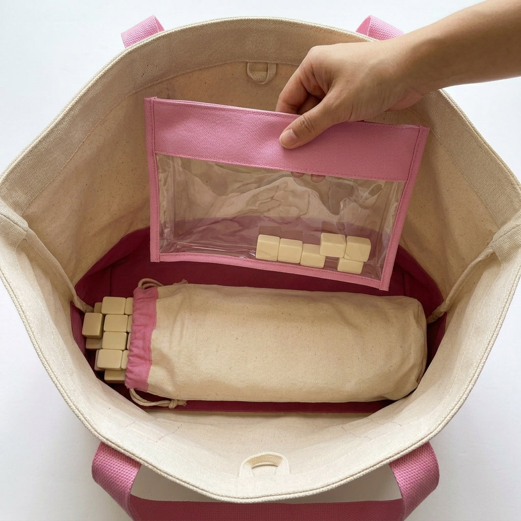 Mahjong Day-Bag Set — Canvas Carryall
