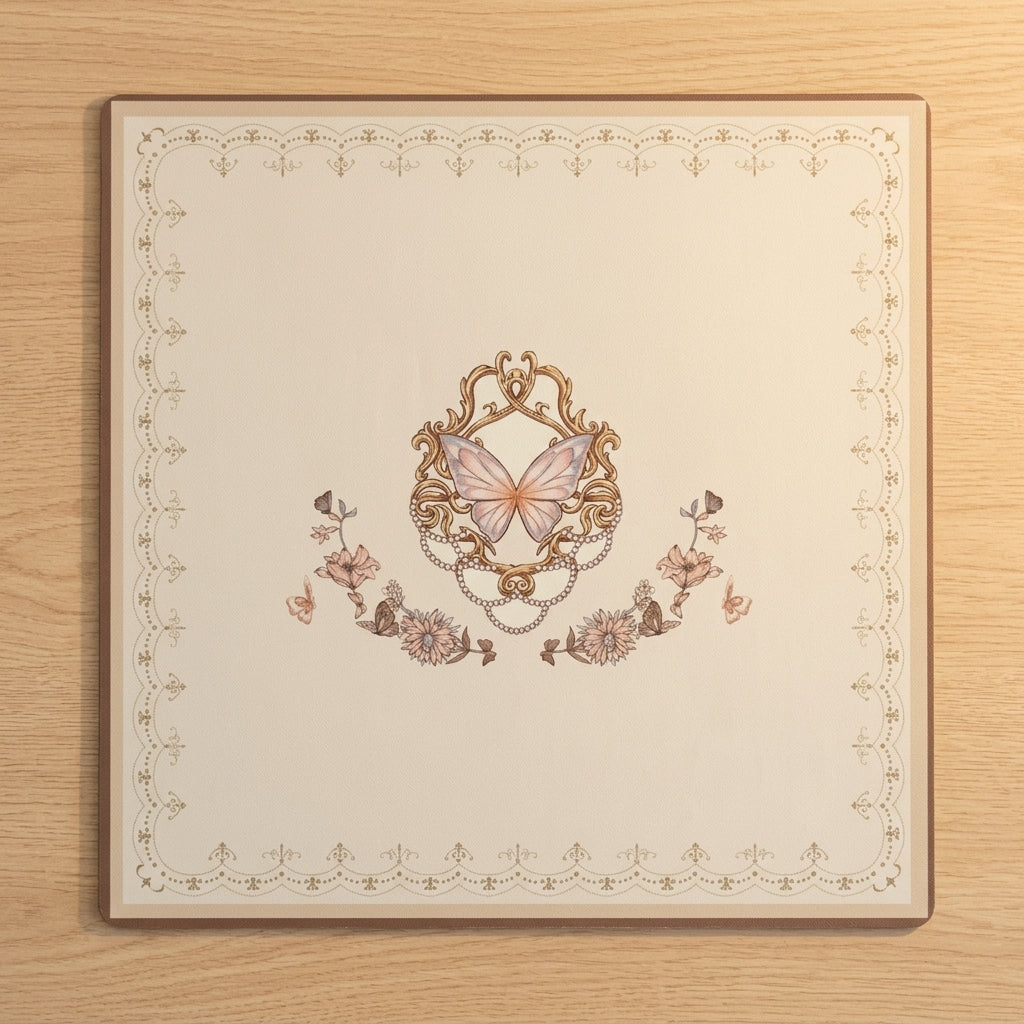 Vintage Butterfly Mahjong Mat — Roll-Up