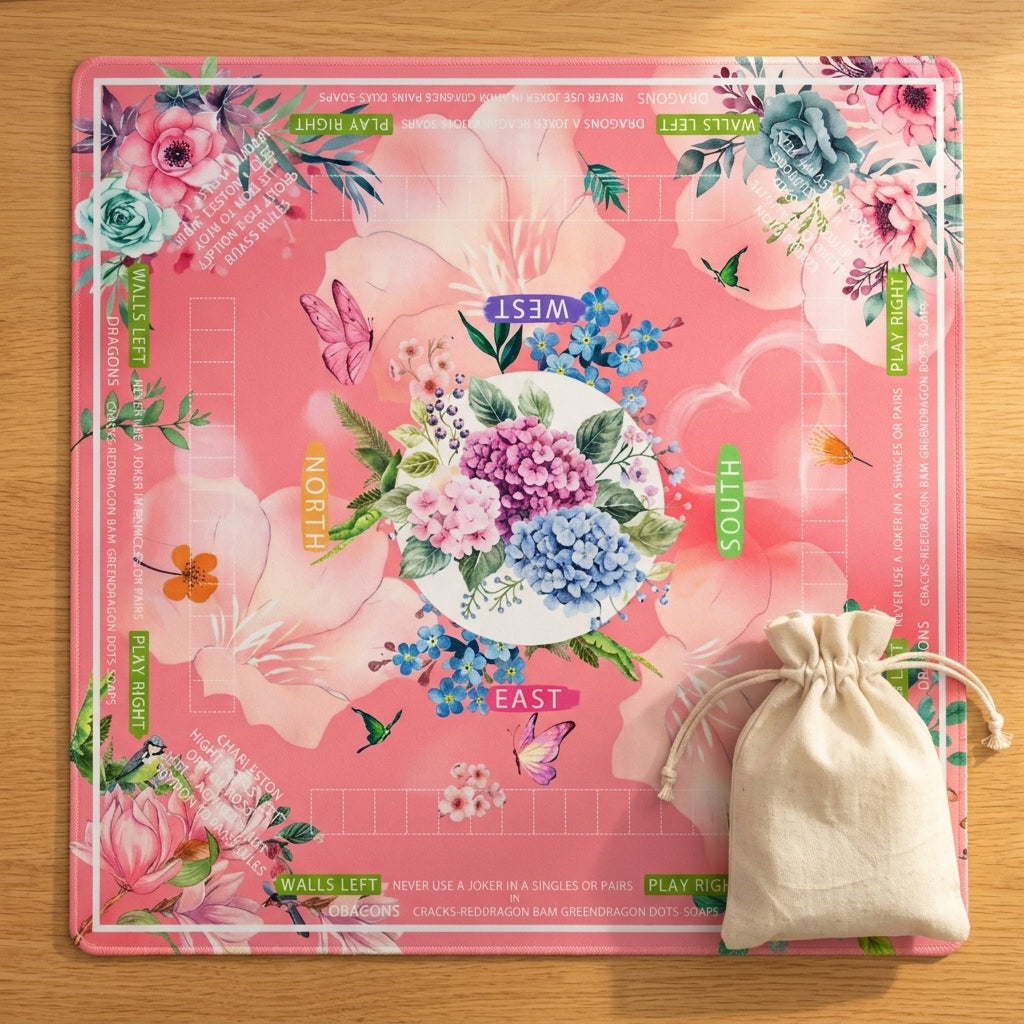 Hydrangea Bloom Mahjong Mat — Roll-Up