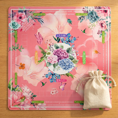 Hydrangea Bloom Mahjong Mat — Roll-Up