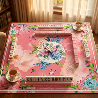 Hydrangea Bloom Mahjong Mat — Roll-Up