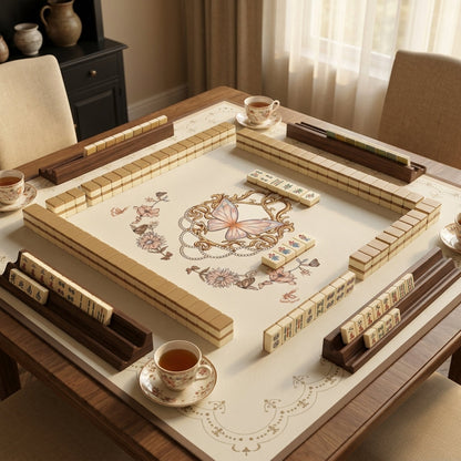 Vintage Butterfly Mahjong Mat — Roll-Up