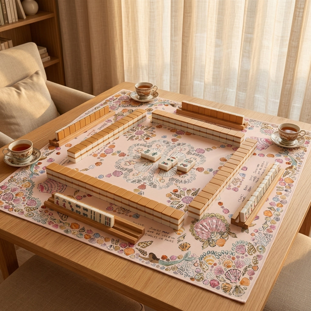 Seashell Shore Mahjong Mat — Foldable