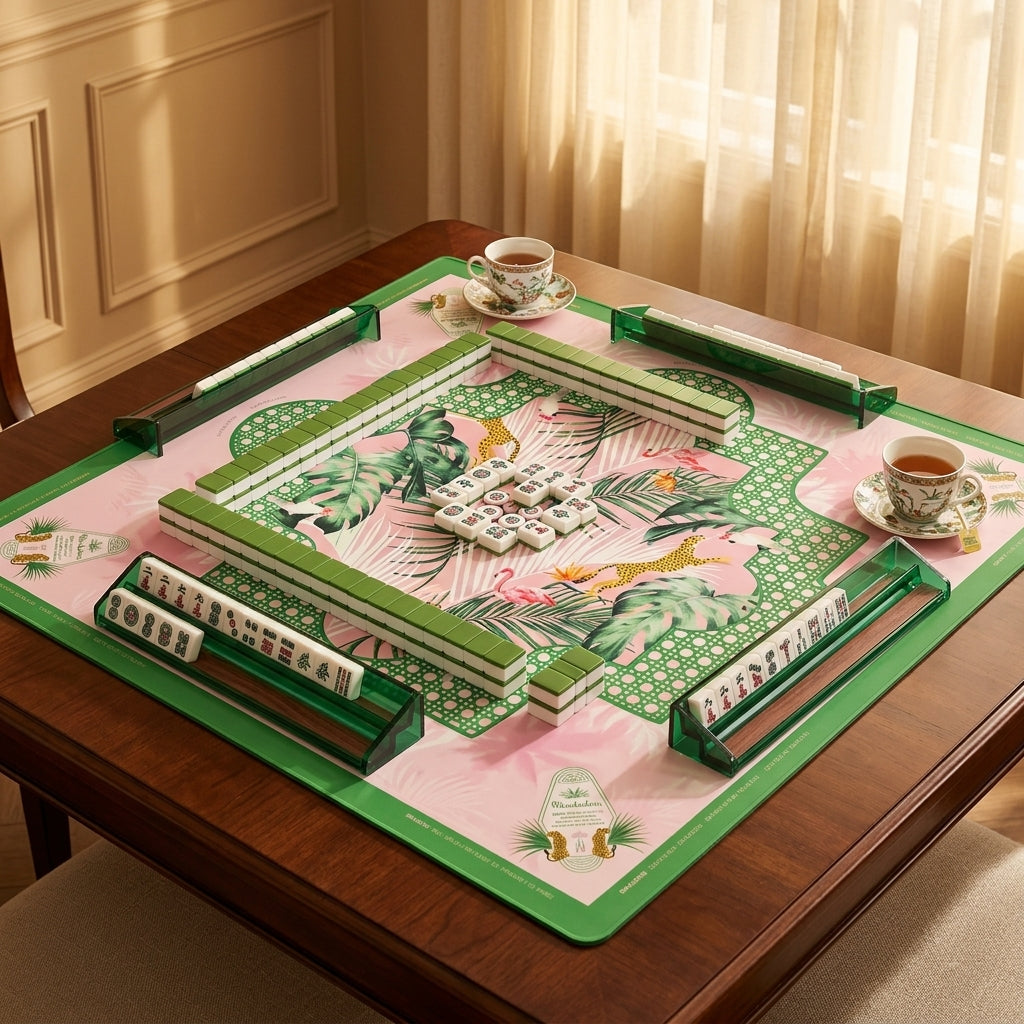 Flamingo Jungle Mahjong Mat — Roll-Up