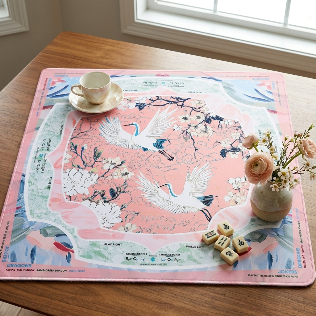 Heron Mahjong Mat — Neoprene Roll-Up