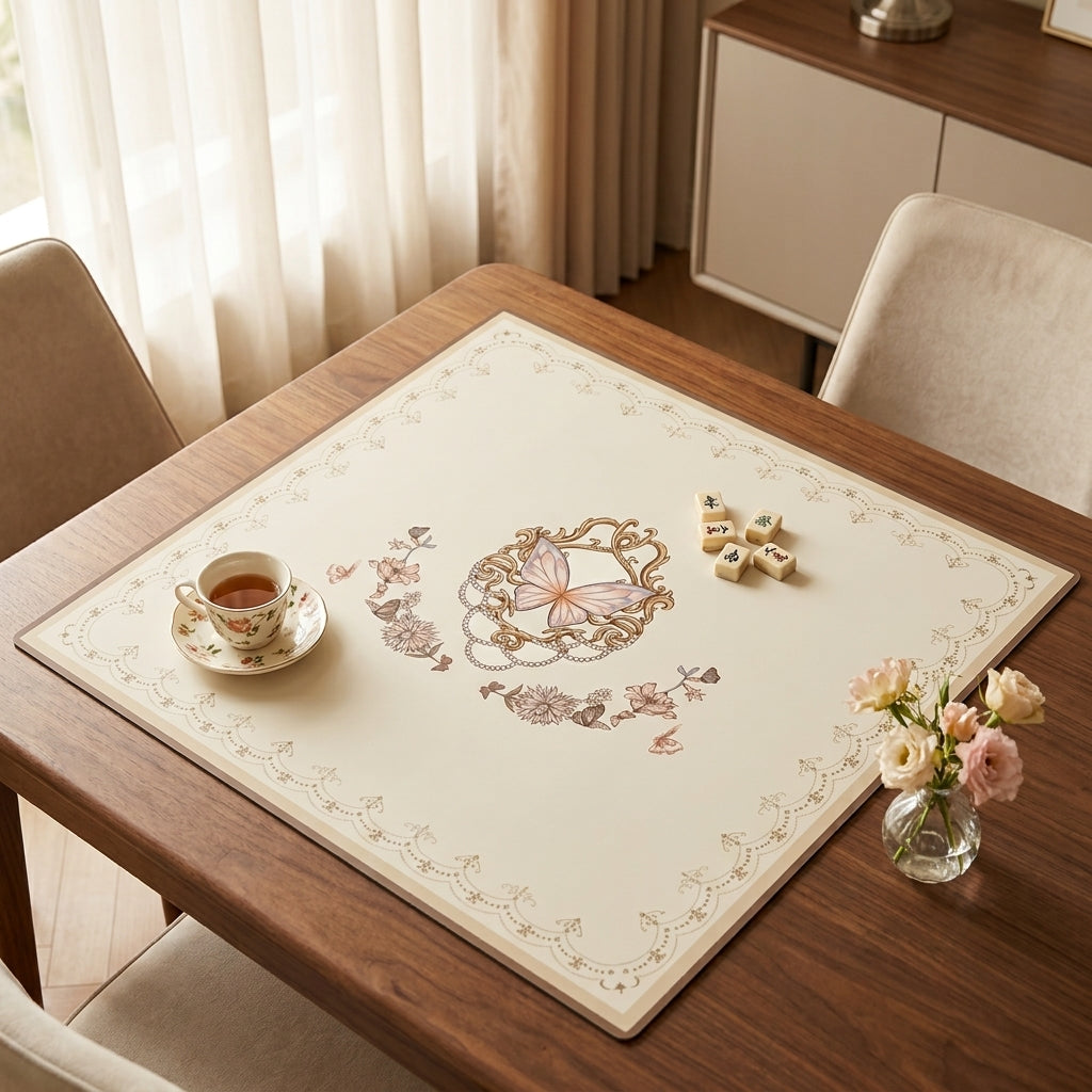 Vintage Butterfly Mahjong Mat — Roll-Up