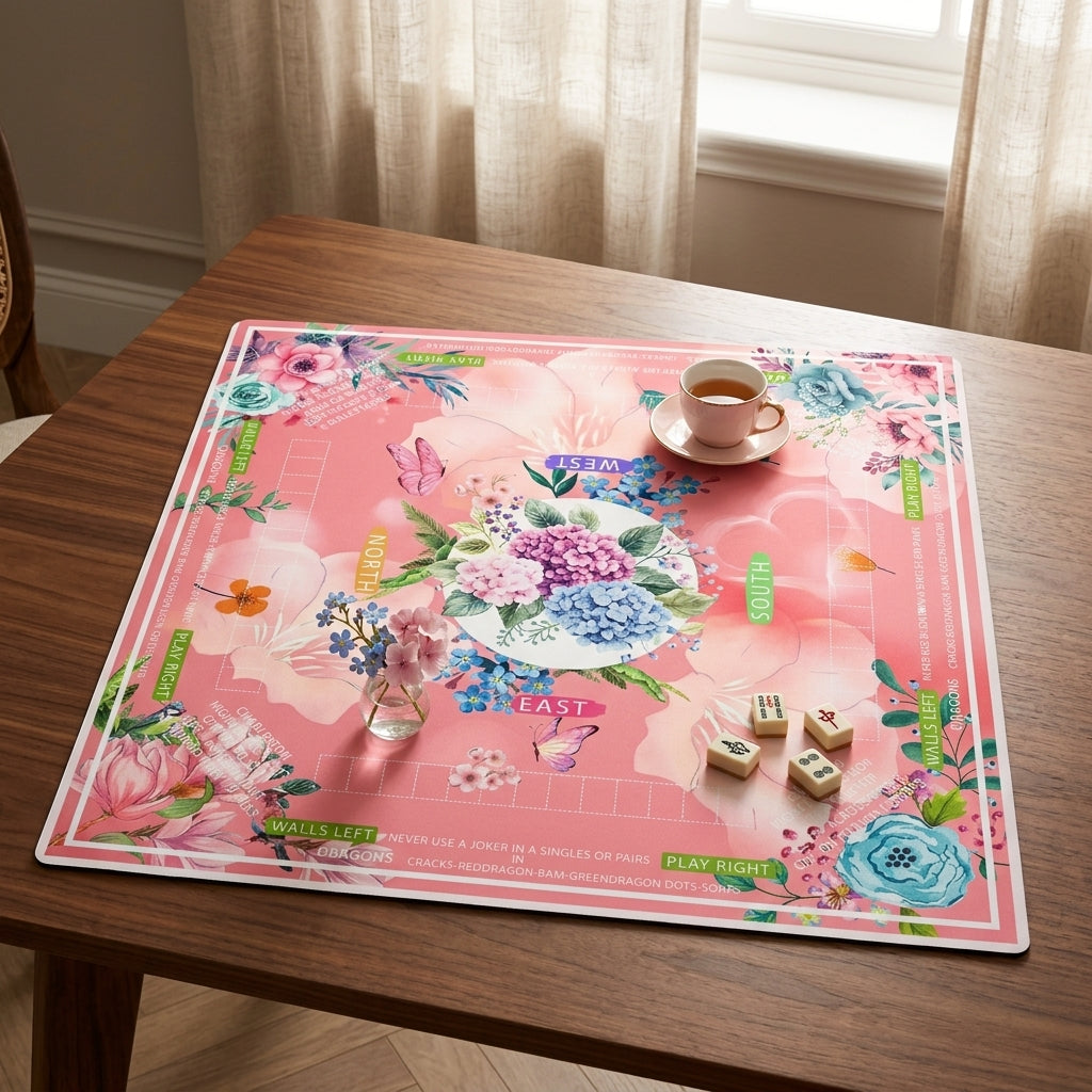 Hydrangea Bloom Mahjong Mat — Roll-Up