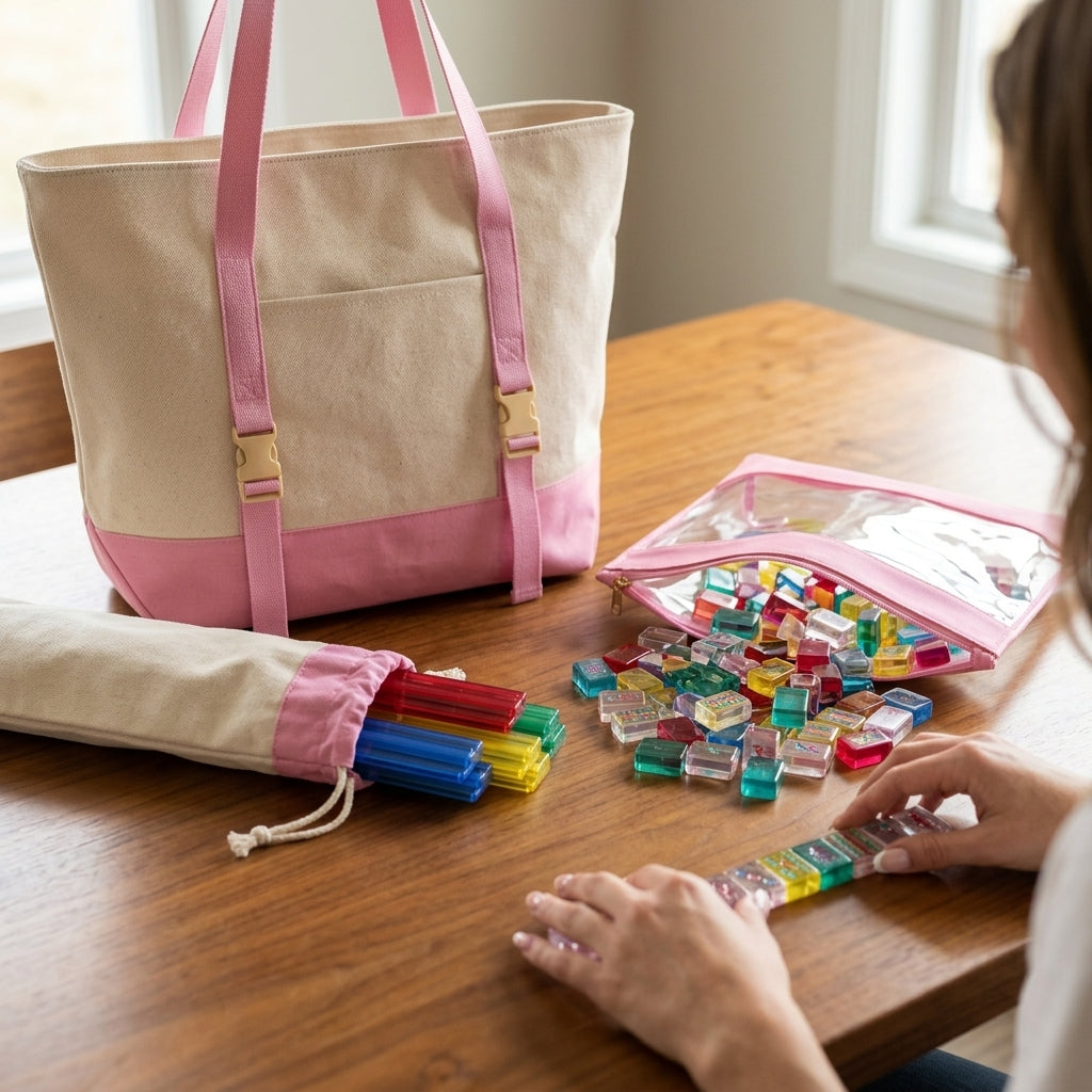 Mahjong Day-Bag Set — Canvas Carryall