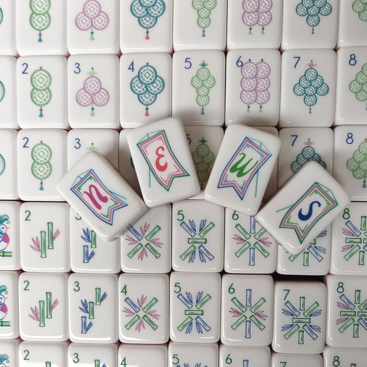 Elephant Blossom American Mahjong Set – 160 Tiles