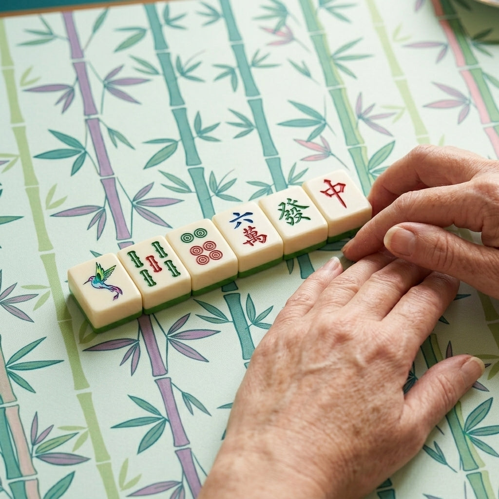 Bamboo Grove Mahjong Mat — Roll-Up