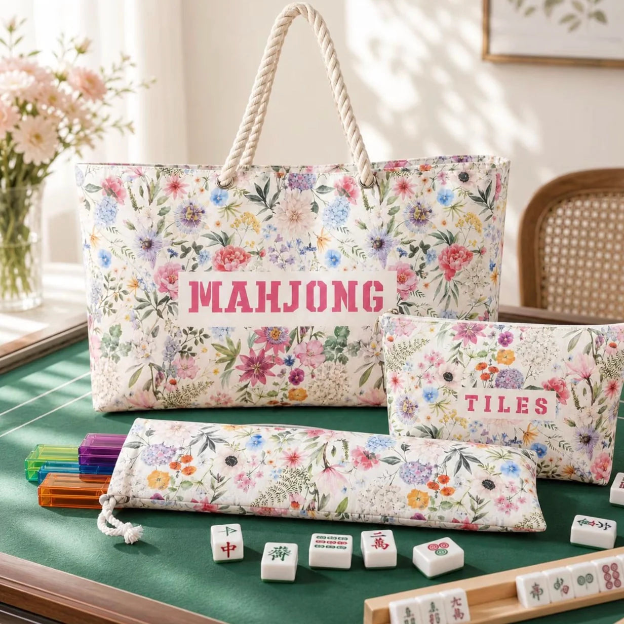 Floral Mahjong Travel Bag — Set