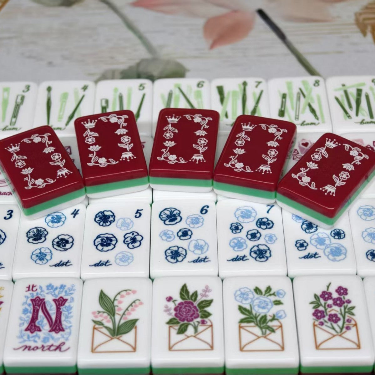 Garden Letters American Mahjong Set – 160 Tiles