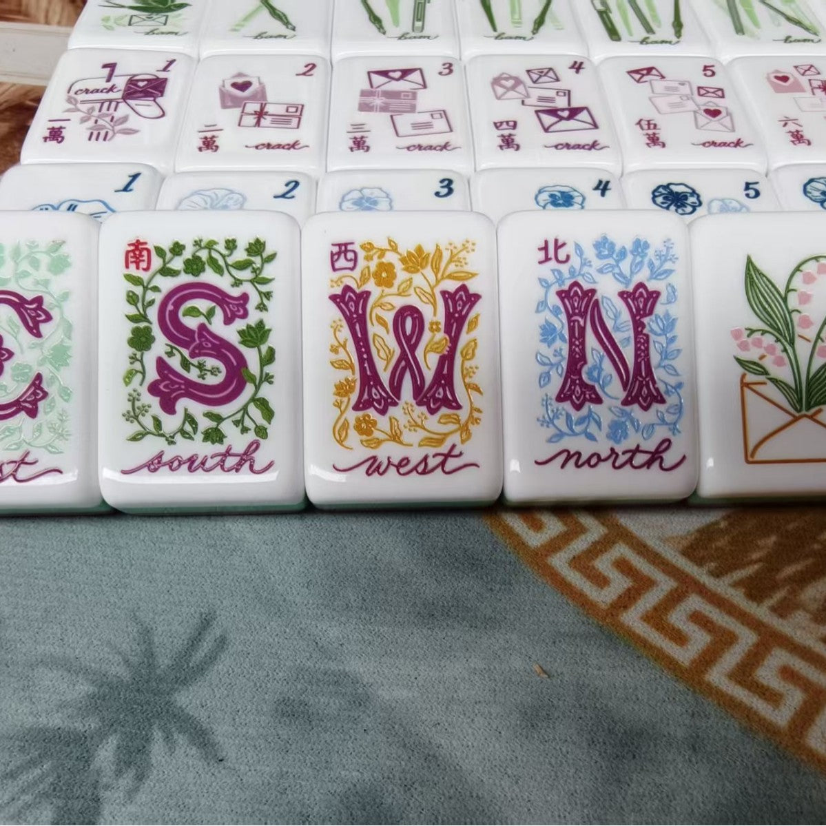Garden Letters American Mahjong Set – 160 Tiles