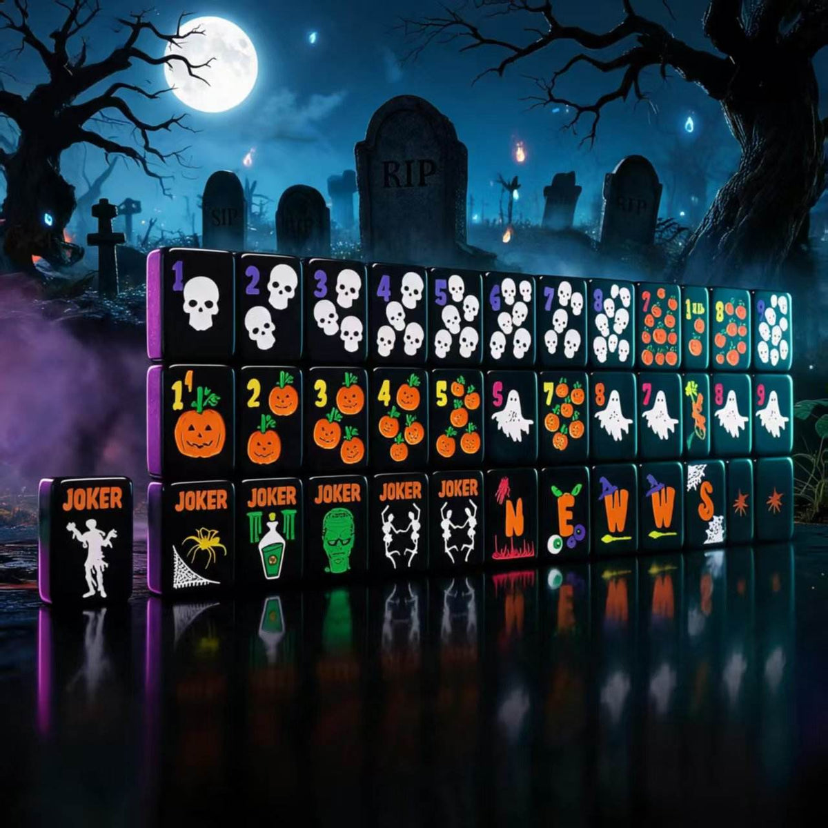 Halloween After Dark American Mahjong Set – 160 Tiles