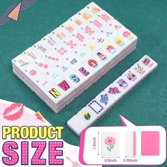 Retro Pink Glam American Mahjong Set – 160 Tiles