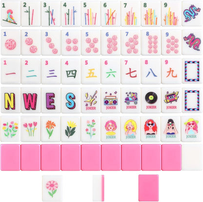 Retro Pink Glam American Mahjong Set – 160 Tiles