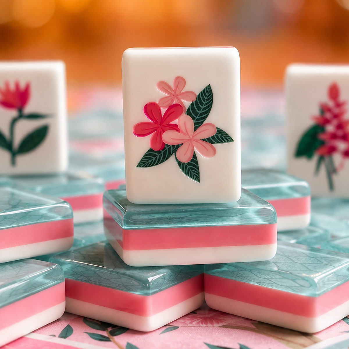 Summer Bloom American Mahjong Set – 160 Tiles