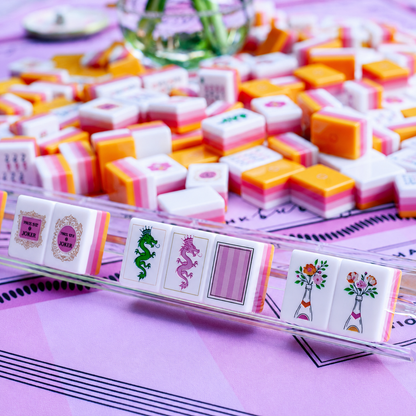 Pink & Orange Pop American Mahjong Set – 160 Tiles