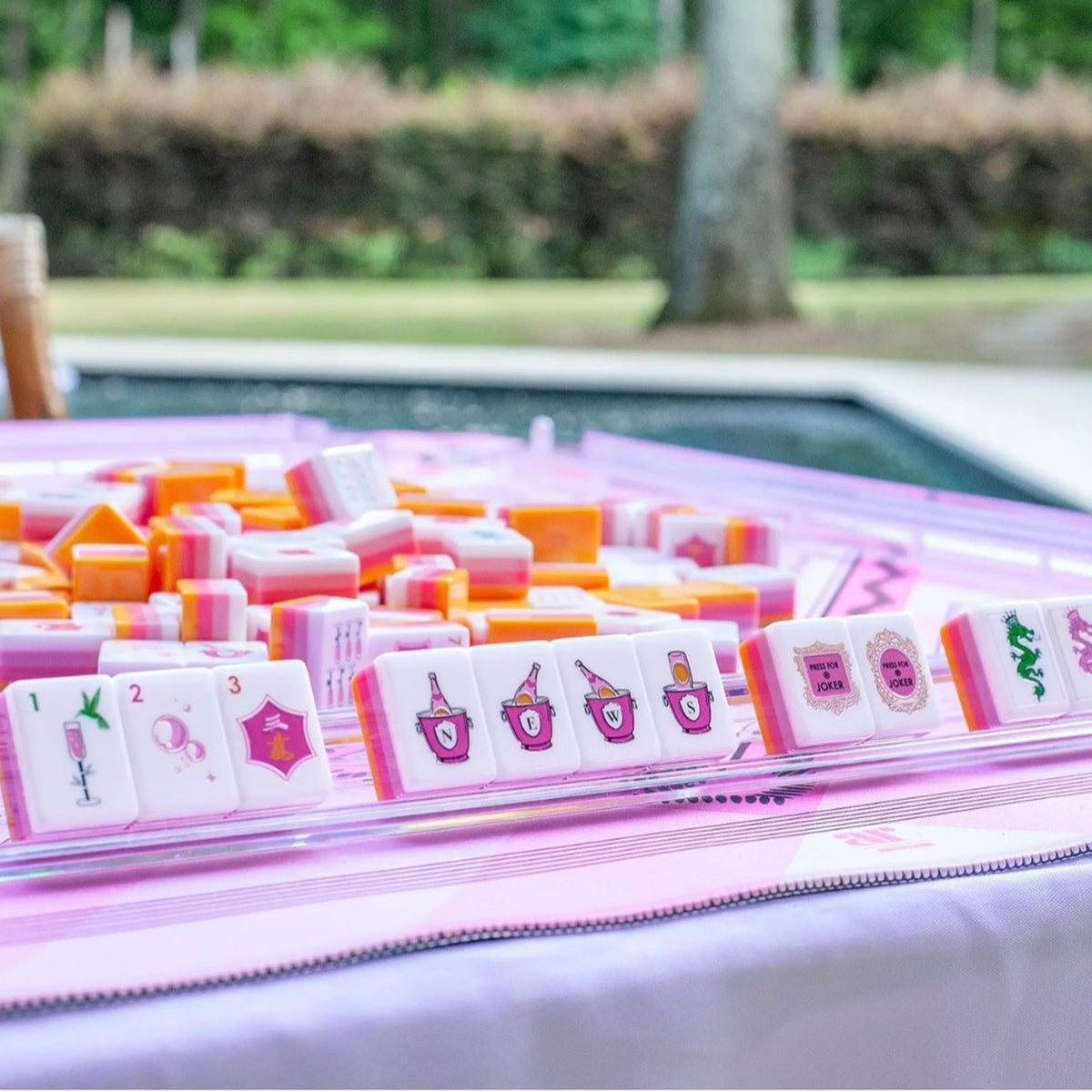 Pink & Orange Pop American Mahjong Set – 160 Tiles