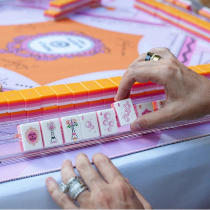 Pink & Orange Pop American Mahjong Set – 160 Tiles