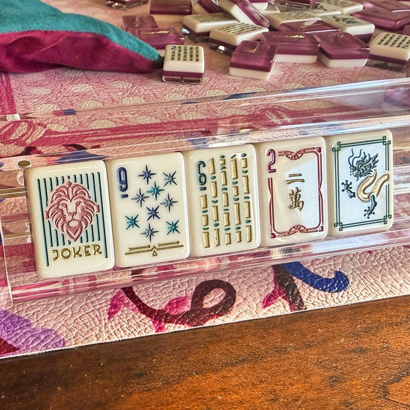 Burgundy Peacock American Mahjong Set – 160 Tiles