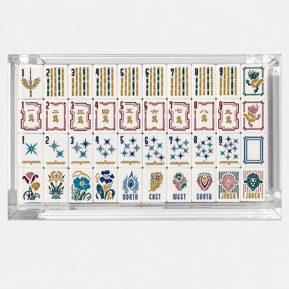 Burgundy Peacock American Mahjong Set – 160 Tiles